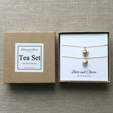 Tea Double Charm Necklace Set