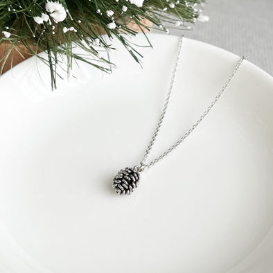 Silver Pinecone Necklace