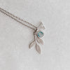 Silver Leaf Birth Stone & Alphabet Necklaces