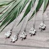 Silver Clover Alphabet Necklace