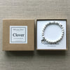 Silver Clover Howlite Bracelet