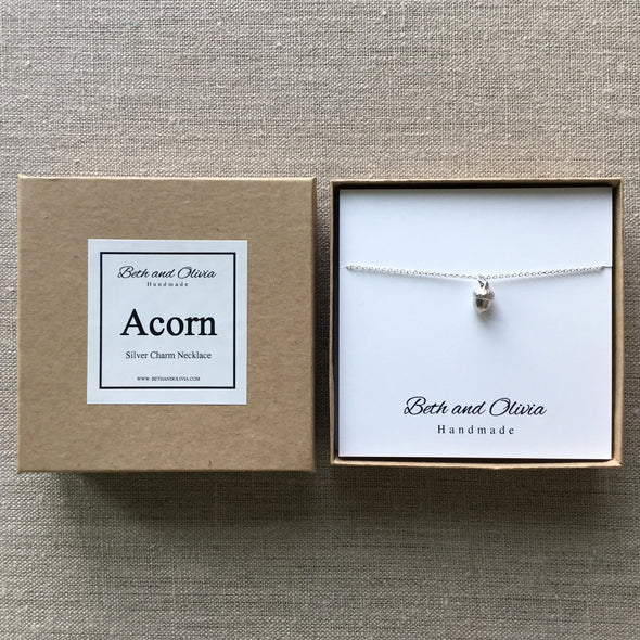Silver Acorn Necklace