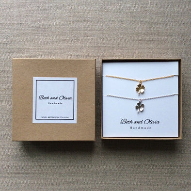 Clover Double Charm Necklace Set