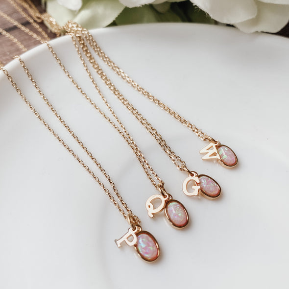 Pink Glow Alphabet Necklaces
