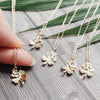 Gold Clover Alphabet Necklace