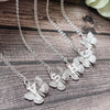 Silver Butterfly Alphabet Necklace