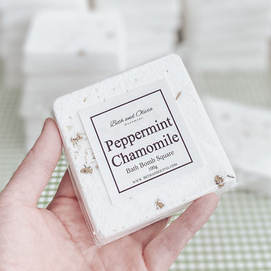 Peppermint Chamomile Bath Bomb Square