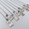 Silver Tarot Card Birth Stone Necklaces