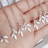 Silver Maid of Honor Leaf Necklace