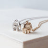 Elephant Double Charm Necklace Set